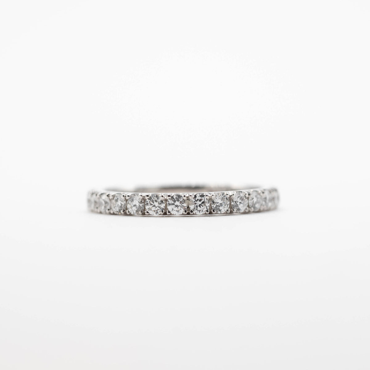Large White Gold Micro Set Band