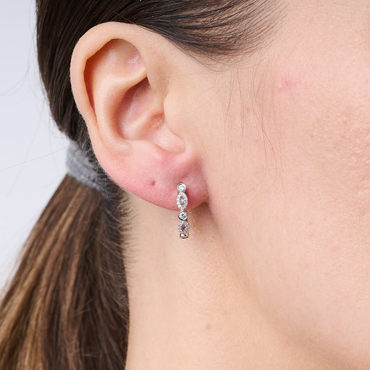 Antique Diamond Huggie Earrings