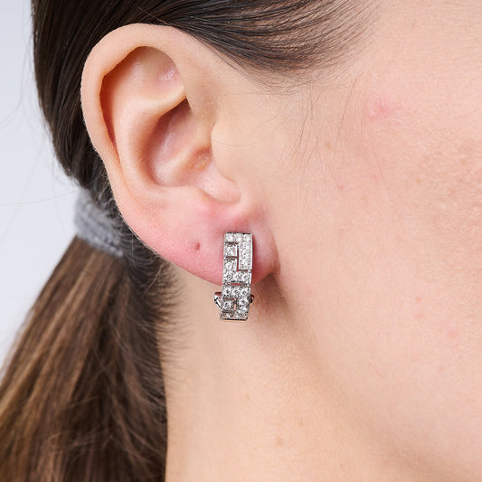 Cubism Diamond Huggie Earrings
