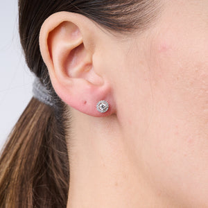 Diamond Gap Halo Stud Earrings