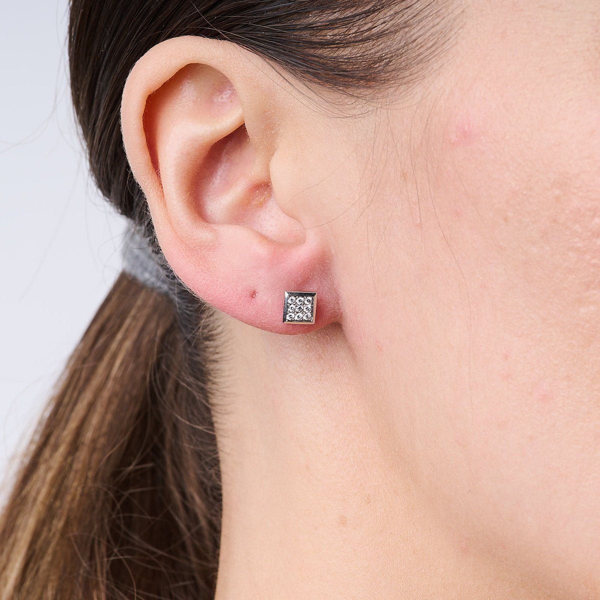 Pave Princess Stud Earrings
