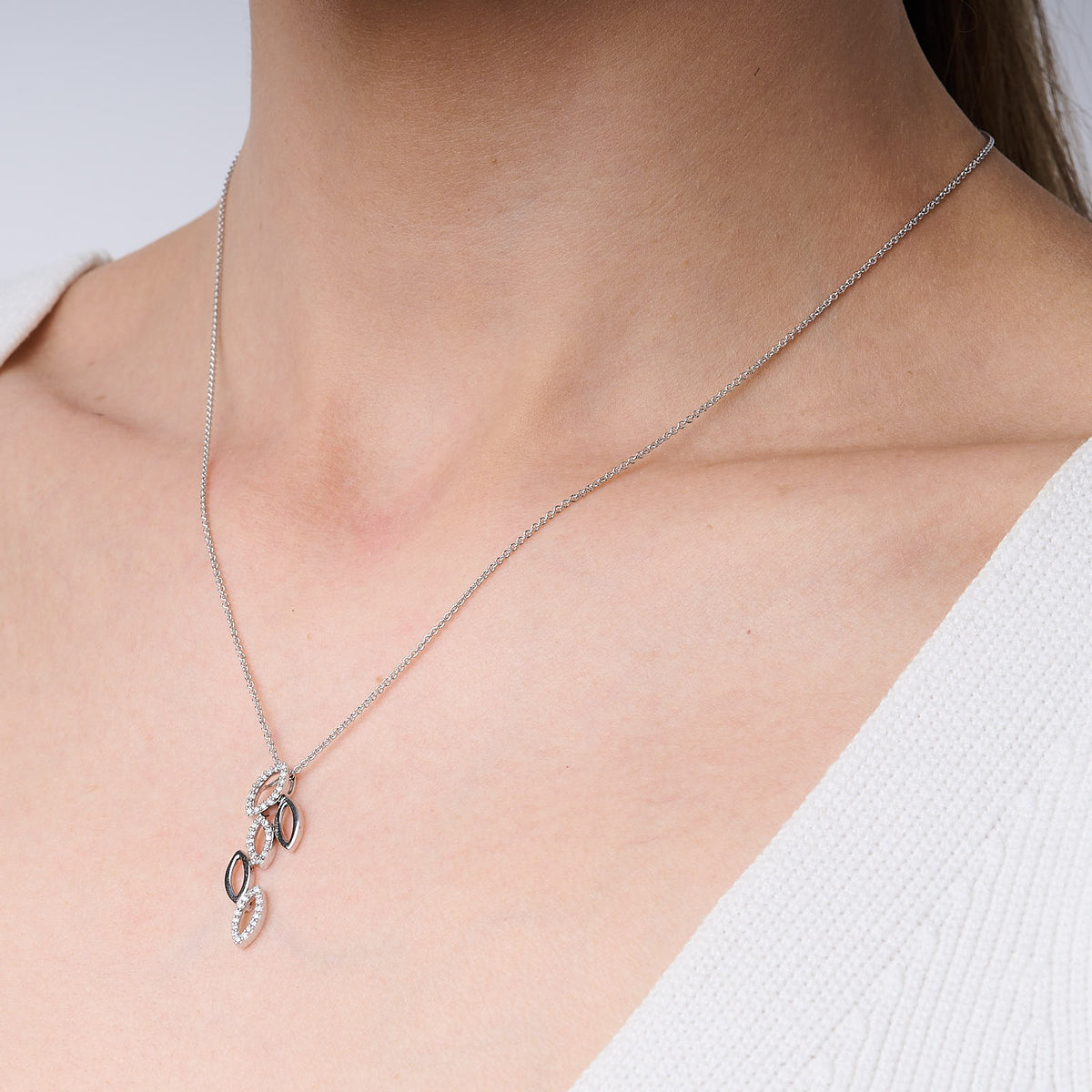 Diamond Leaf Pendant