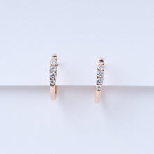 Load image into Gallery viewer, Tapered Diamond Huggie Earrings