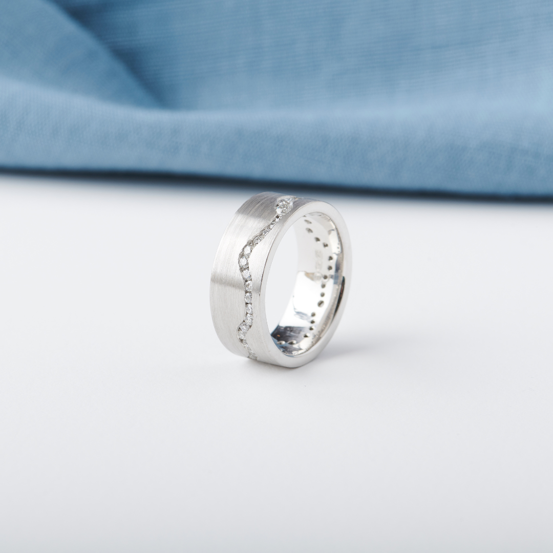 White Gold Strata ring