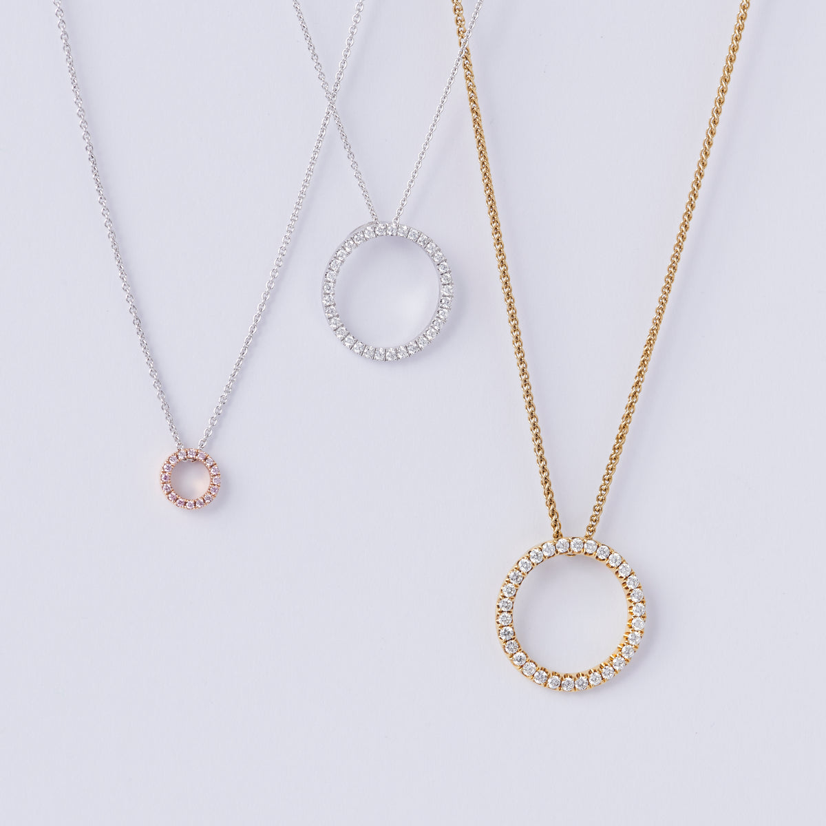 Medium Diamond Circle Pendant