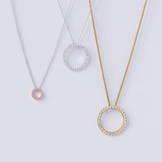 Petite Pink Diamond Circle Pendant