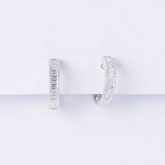 Small Baguette Hoop Earrings