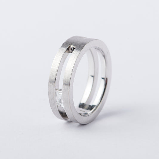 Suspended Diamond Baguette Band