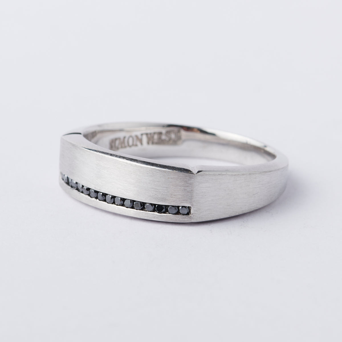 White Gold and Black Diamond Row Band