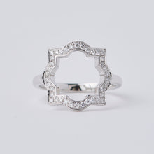 Load image into Gallery viewer, Large Liberty White Gold Diamond Halo Ring