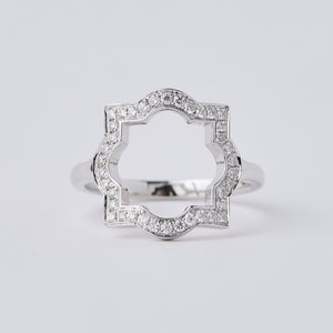 Large Liberty White Gold Diamond Halo Ring