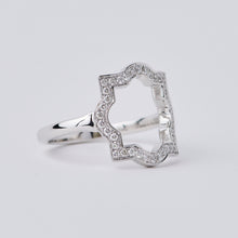 Load image into Gallery viewer, Large Liberty White Gold Diamond Halo Ring