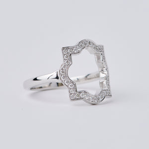 Large Liberty White Gold Diamond Halo Ring