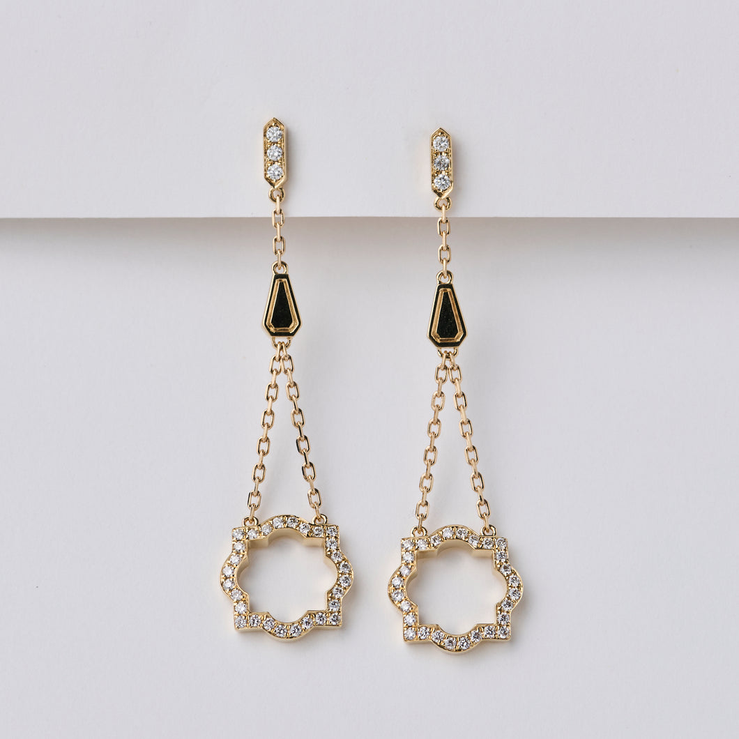 Liberty Yellow Gold Diamond Chandelier Earrings