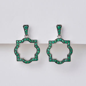 Liberty White Gold Emerald Drop Earrings