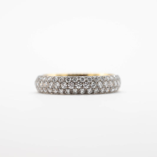 Wide Diamond Curve Pavé Band