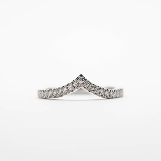 White Gold Chevron Band