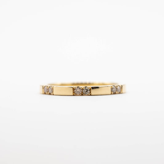 Yellow Gold Diamond Station Ring