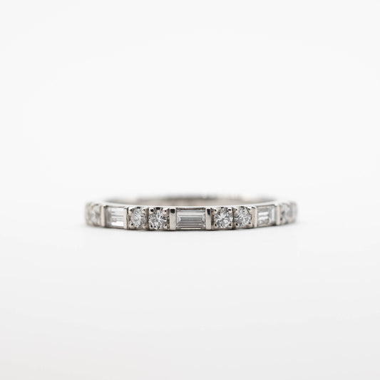 Fine Patterned Baguette Micro Set Band