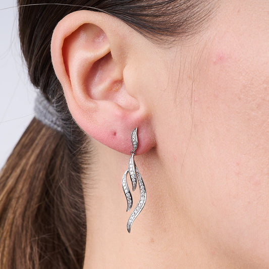 Diamond Ribbon Earrings