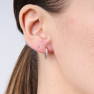 Tapered Diamond Huggie Earrings