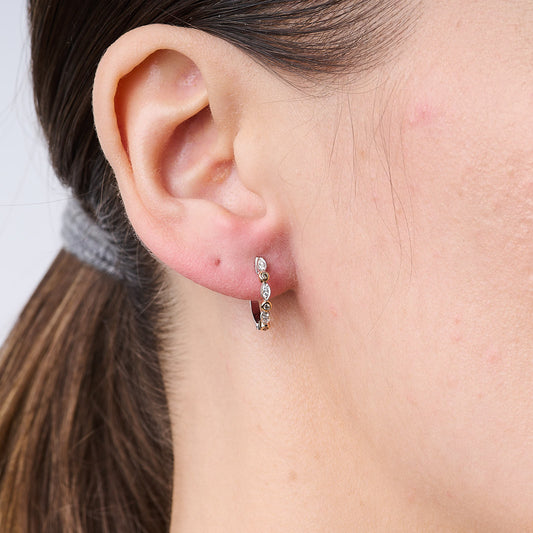 Antique Argyle Huggie Earrings