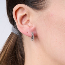 Load image into Gallery viewer, Baguette Diamond Huggie Earrings