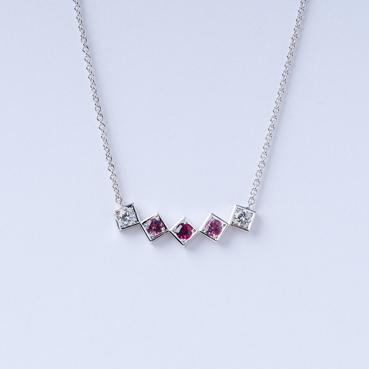 Diamond Shaped Multi-Gem Pendant
