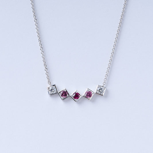 Diamond Shaped Multi-Gem Pendant