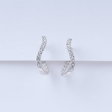 Load image into Gallery viewer, Diamond Wave Huggie Earrings