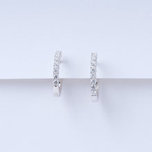 Load image into Gallery viewer, Large White Gold Huggie Earrings