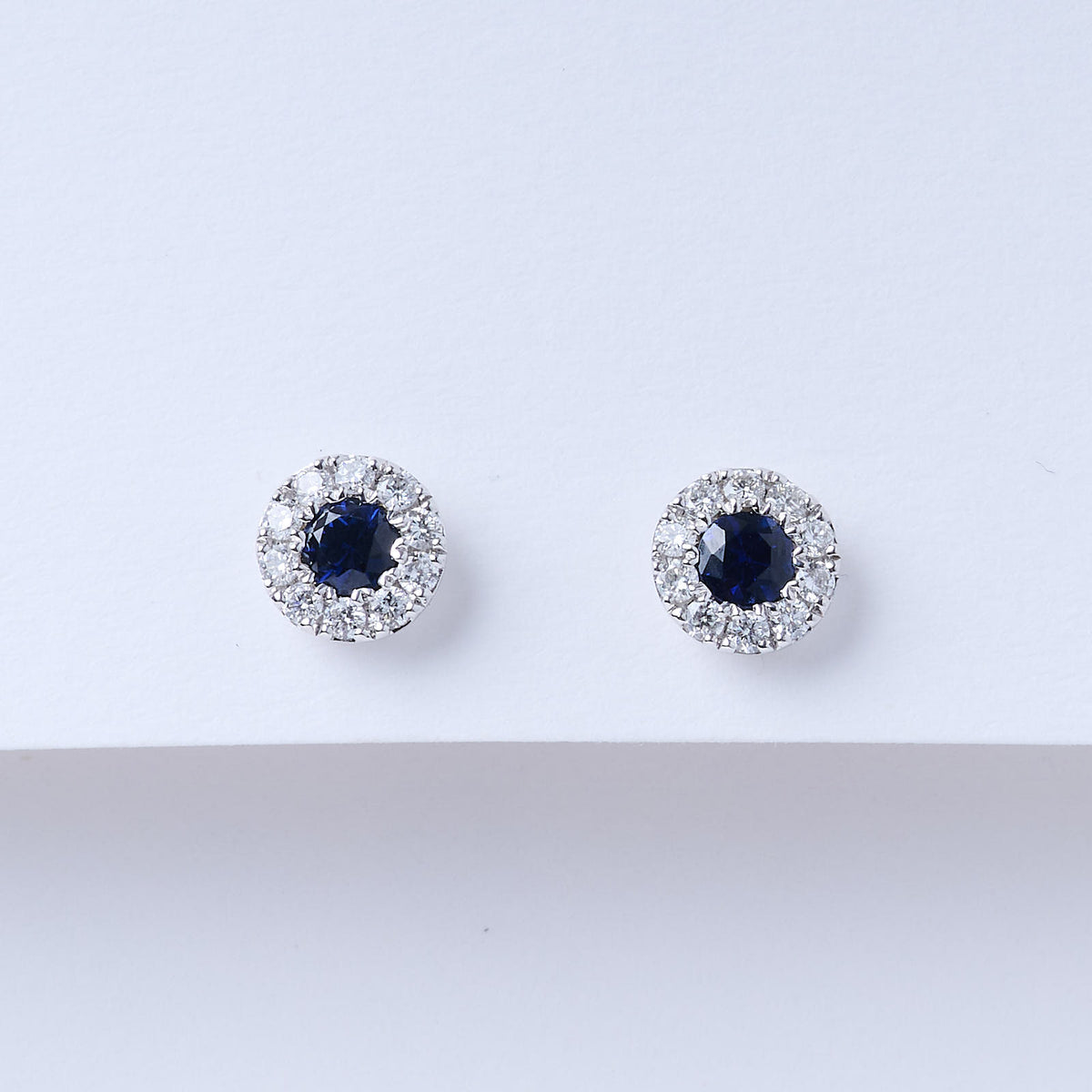 Sapphire Halo Stud Earrings