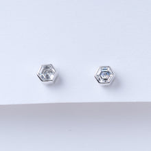 Load image into Gallery viewer, Hexagonal Diamond Stud Earrings