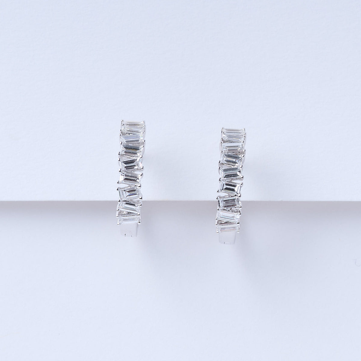 Baguette Diamond Huggie Earrings
