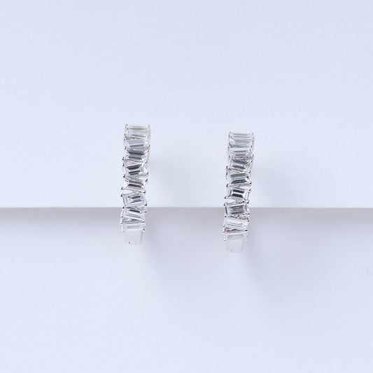 Baguette Diamond Huggie Earrings