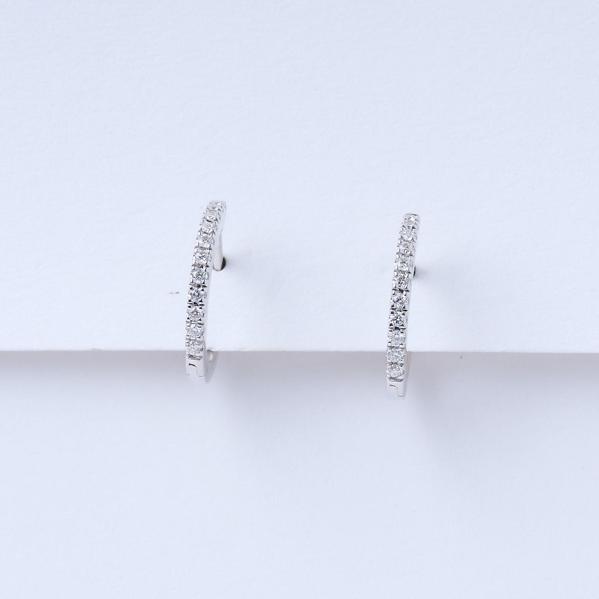 Fine White Gold Diamond Hoops