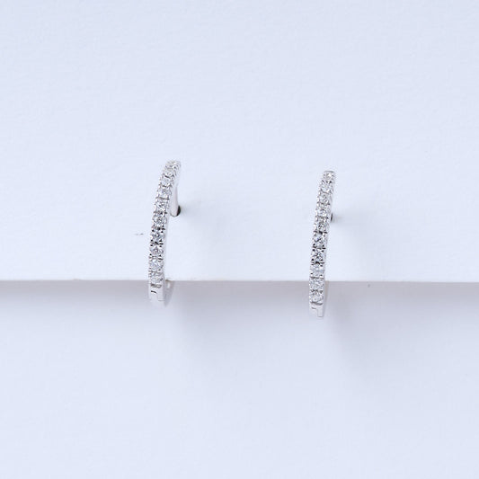 Fine White Gold Diamond Hoops