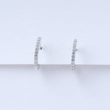 Load image into Gallery viewer, Fine White Gold Diamond Hoops