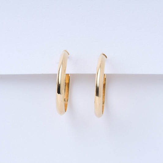 Knife Edge Gold Hoop Earrings