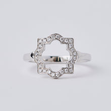 Load image into Gallery viewer, Small Liberty White Gold Diamond Halo Ring