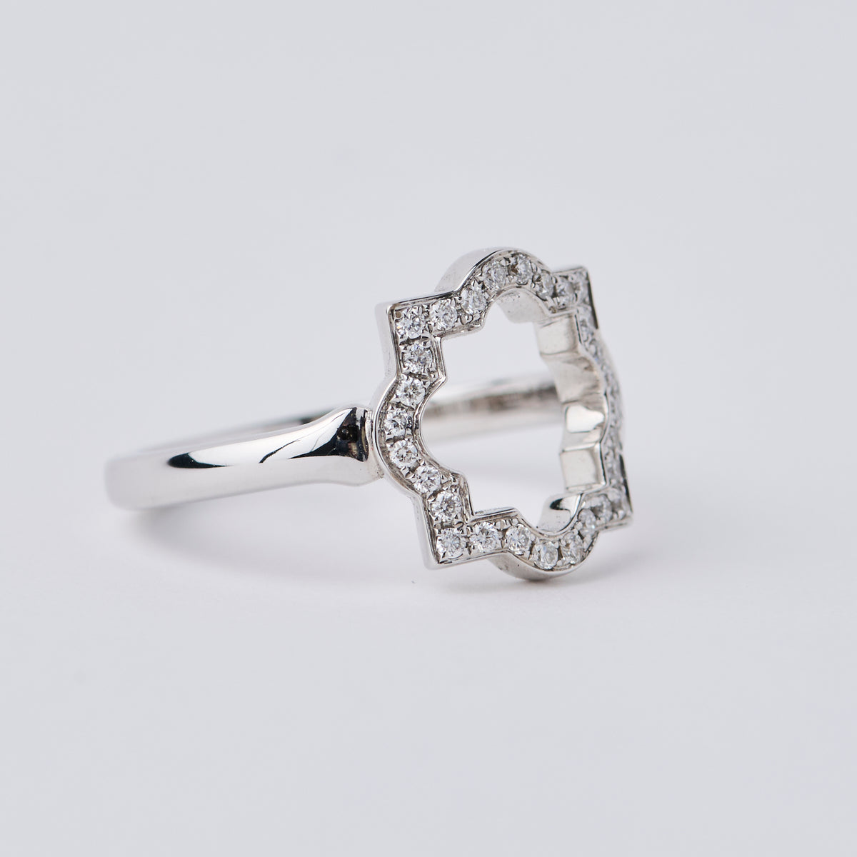 Small Liberty White Gold Diamond Halo Ring