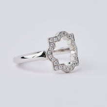 Load image into Gallery viewer, Small Liberty White Gold Diamond Halo Ring