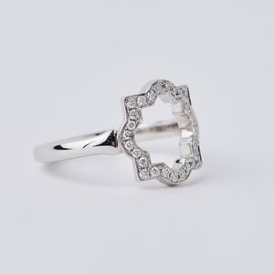 Small Liberty White Gold Diamond Halo Ring