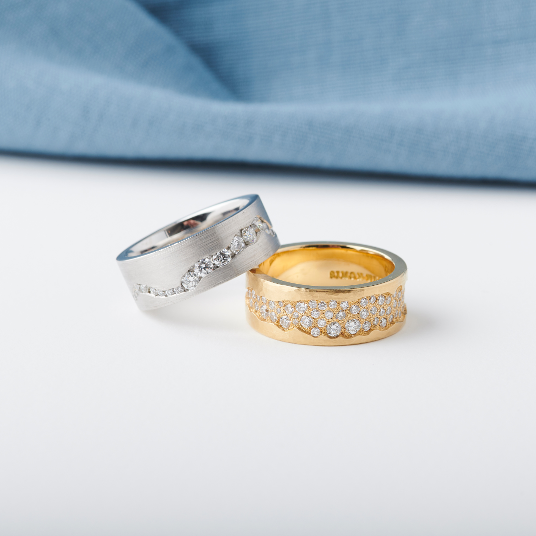 White Gold Strata ring