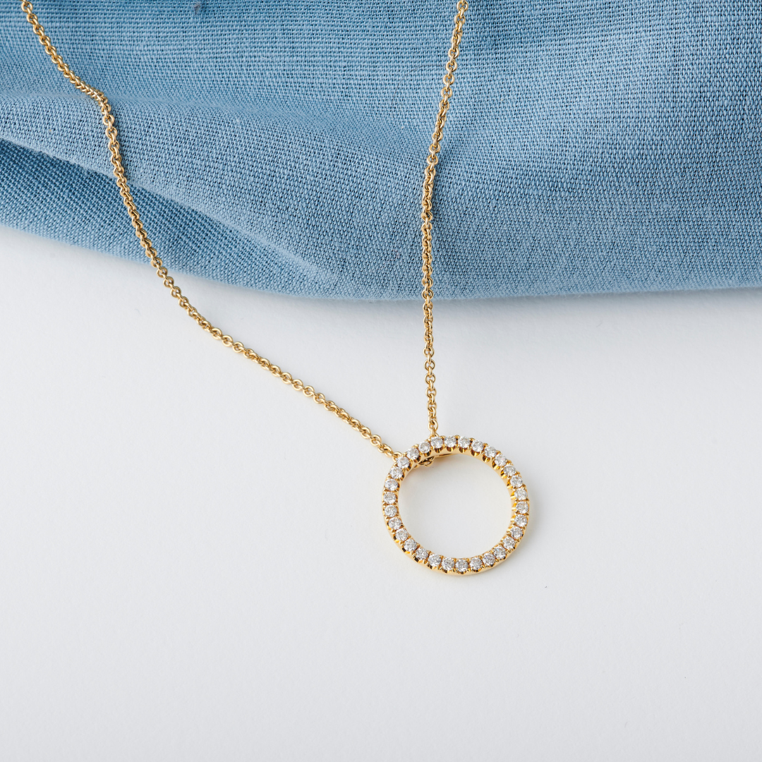 Large Diamond Circle Pendant