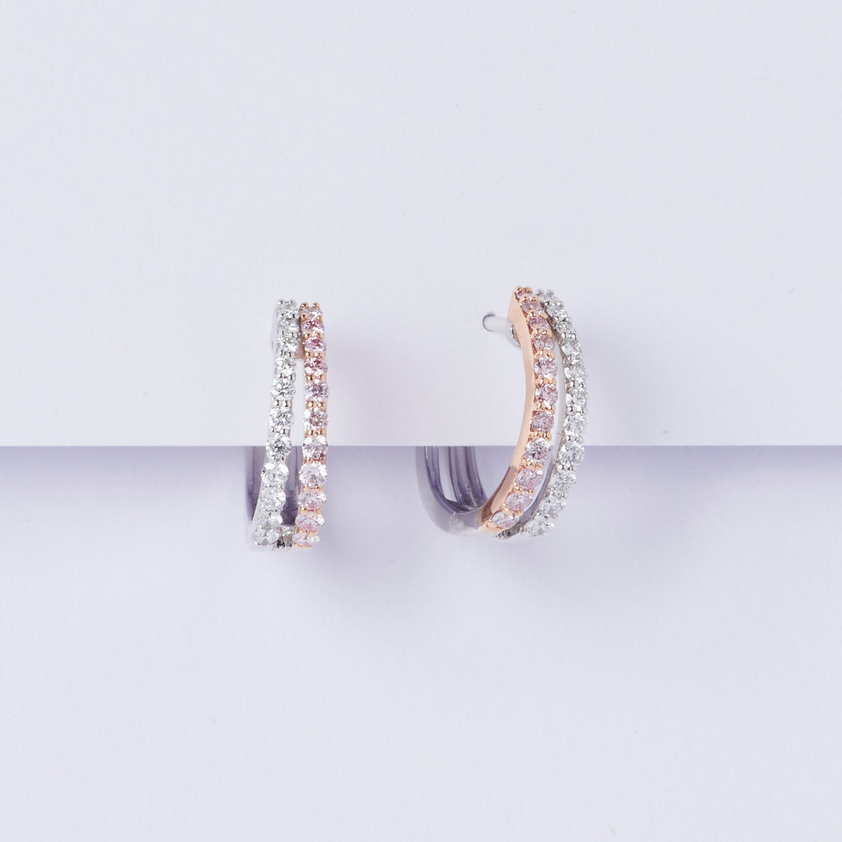 Argyle Pink Huggie Earrings