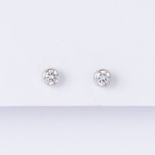 Load image into Gallery viewer, Bezel Diamond Stud Earrings