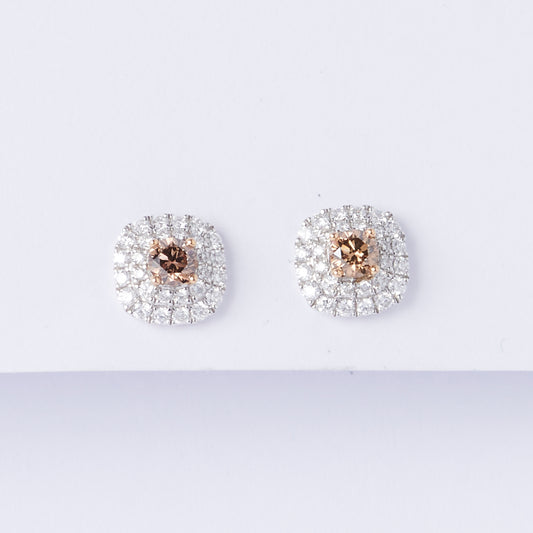 Chocolate Halo Stud Earrings