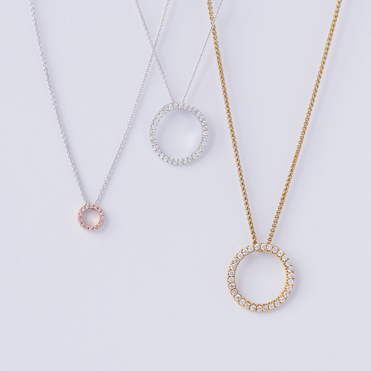 Large Diamond Circle Pendant