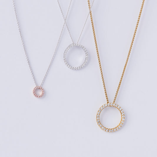 Large Diamond Circle Pendant